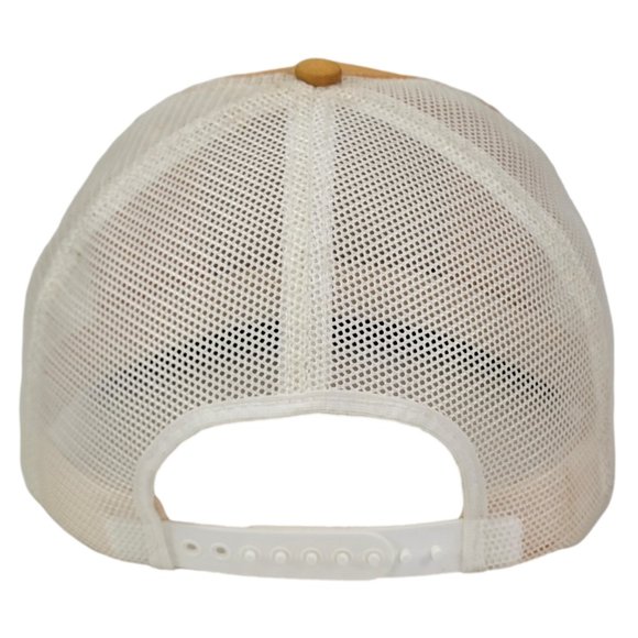 Vintage EAGLE Patch Snapback Trucker Hat Baseball Fishing Cap Yellow USA Made - Picture 4 of 7